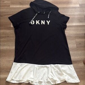 DKNY Hooded Cotton Dress